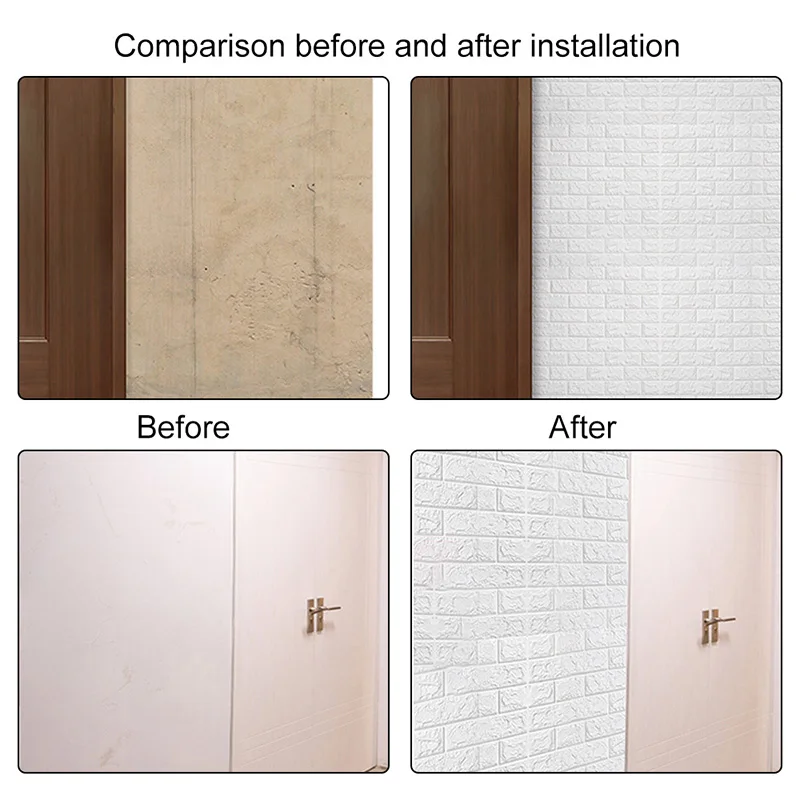 

3D Brick Wall Stickers Wallpaper Decor Foam Waterproof Wall Covering Wallpaper For Kids Living Room DIY Background
