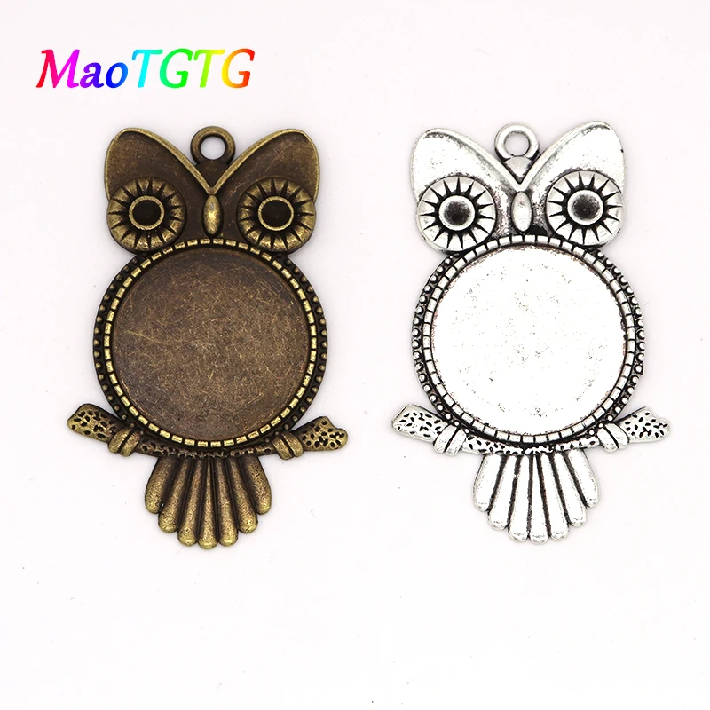 10 шт./лот оптовая продажа бронзовая сова основа сплав подвески подвеска для