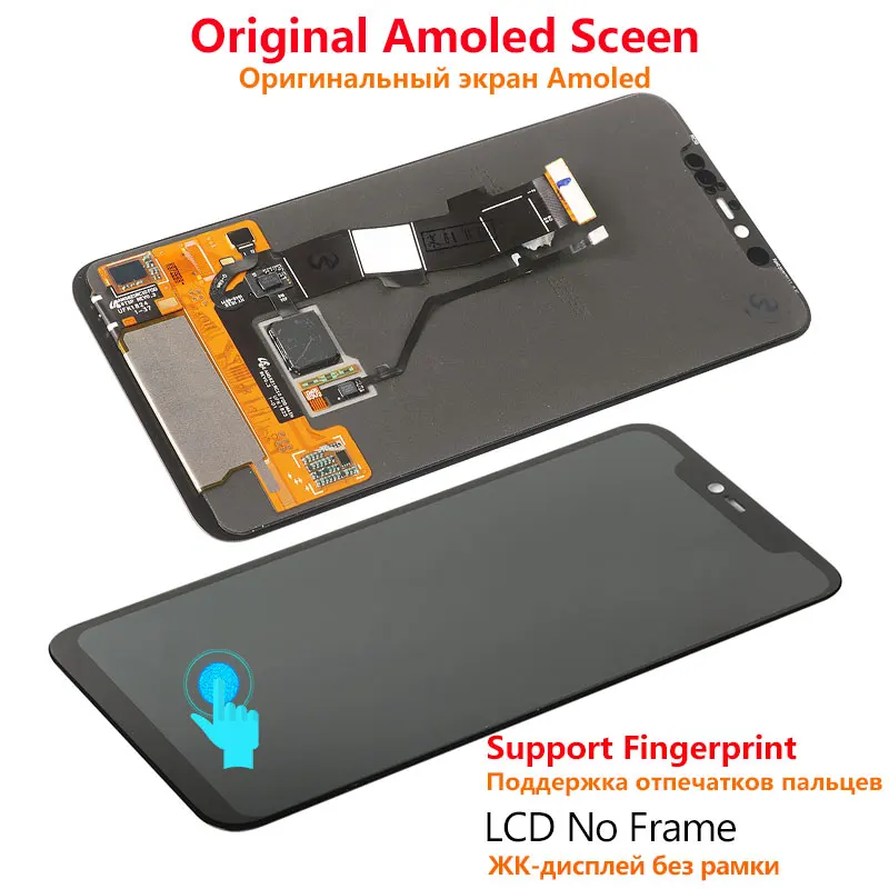 Pantalla Original para Xiaomi Mi 8 Pro Mi8 Explorer Edition, reemplazo de pantalla LCD Super Amoled con huella dactilar para Mi 8 Pro M1807E8A-4