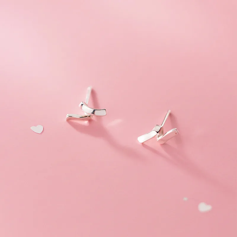 

La Monada Fashion Women Silver Earrings Stud Wave Lines Silver 925 Jewelry Woman Minimalist Earrings For Women Silver 925 Girls