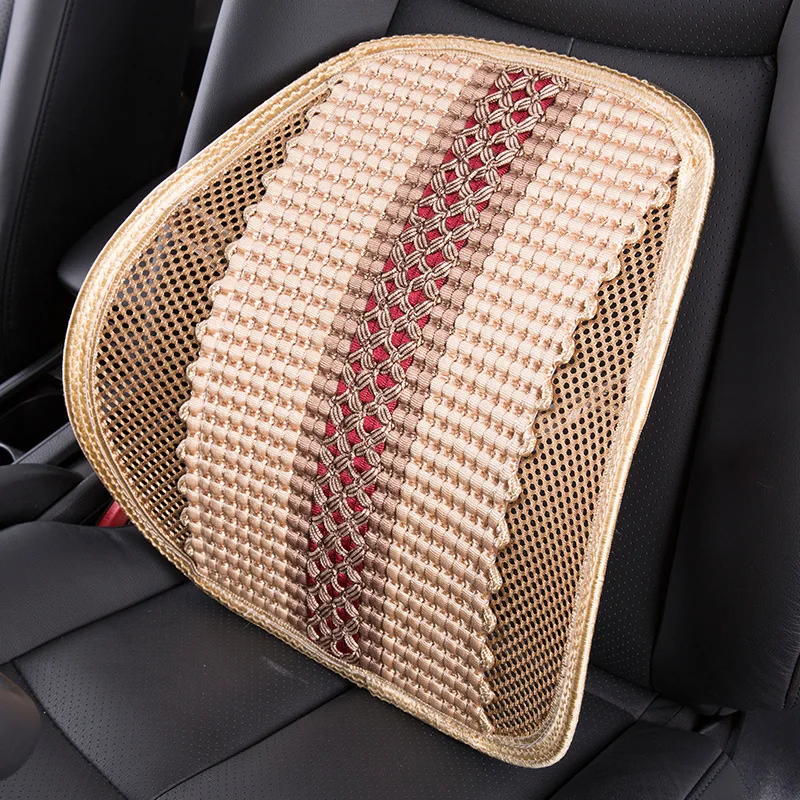 

Car Seat Cushion Waist Support Cushion Pad Straight Machine Knitting Ice Silk Protection Back Massage Lumbar Car Accessories