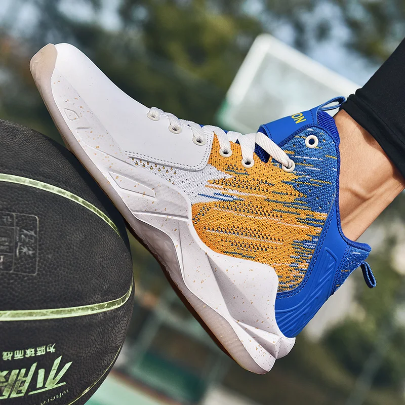 Мужская амортизирующая Баскетбольная обувь Flywire Мужские дышащие Ретро