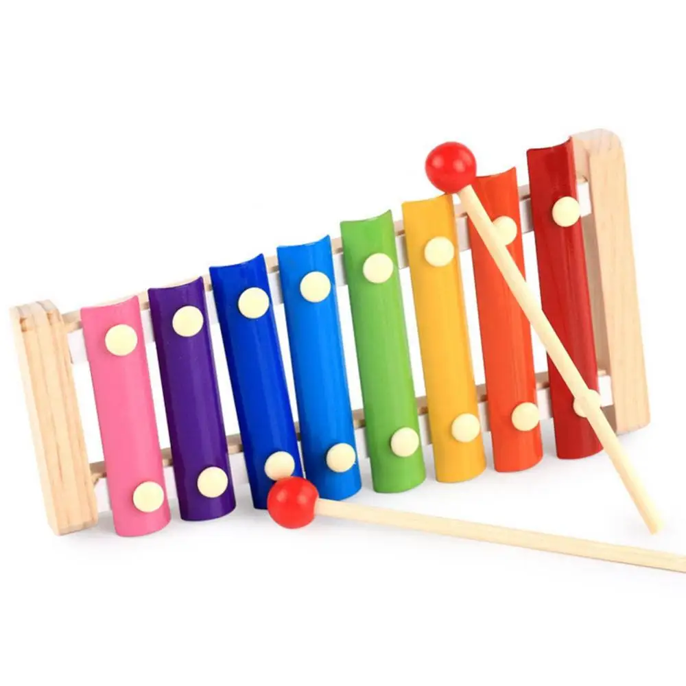 

8 Scale Xylophone Toy Bright Color Percussion Instrument Hand Knock Piano Children Early Education Musical Toy