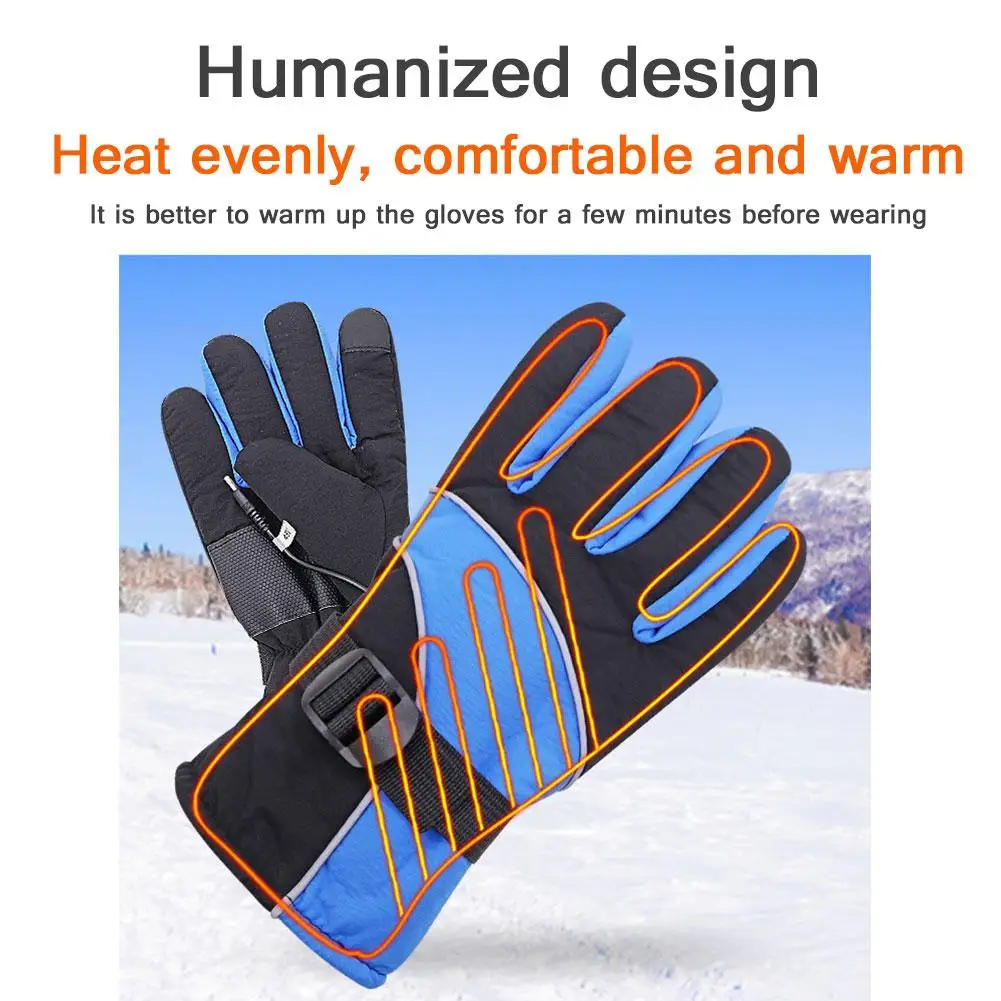 

Adjustable Levels Electric Heated Gloves Rechargeable Warm Thermal SKI Snow Gloves For Skiing Motorcycle Electric Heating Gloves