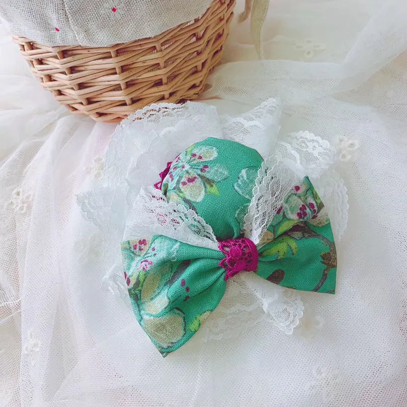 Платья для девочек испанская ретро-кружевная юбка принцесс с зелеными цветами