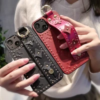 wrist strap stand holder soft tpu case for iphone 13 12 11 pro max 13 por 11 12 pro luxury wristband holder soft phone cases