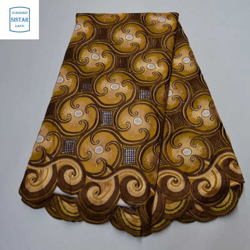 100% хлопок небесно-голубой швейцарский вуаль кружево в Швейцарии с камнями