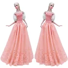 Комплект одежды для куклы 1:6, элегантное оранжевое вечерние нее платье принцессы с открытыми плечами, наряды для куклы Барби, аксессуары для шарнирной куклы 16