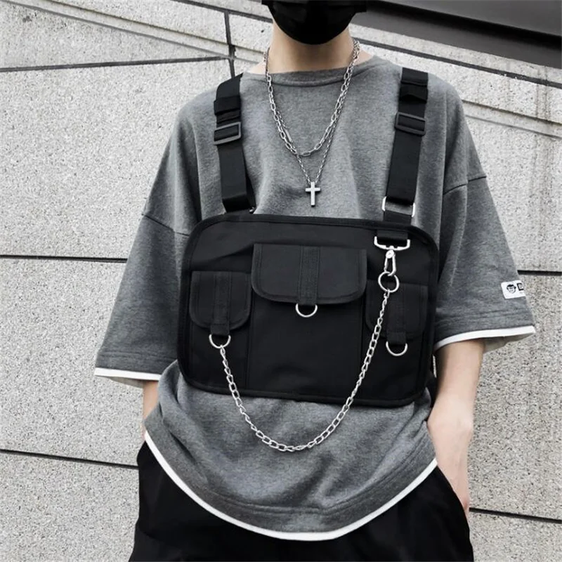 Тактическая нагрудная сумка Techwear в стиле хип-хоп для мужчин и женщин уличная