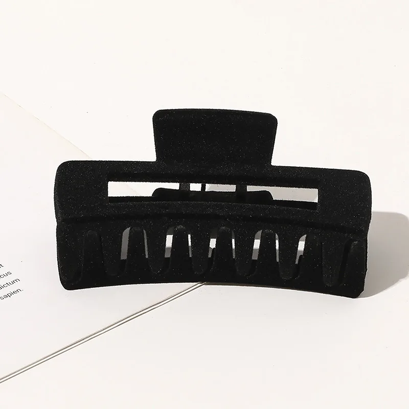 

Rectangle Flocking Big Barrette Crab Hair Claws Bath Hair Claw Ponytail Clip Large Hair Clamps Claw Clip Fashion Clip for Women