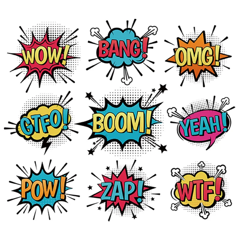 

Iron on Letters Patches Set for Clothing Bag YEAH! OMG! Wow! Parches Heat Transfer Thermal Stickers Applique on Clothes TShirt R