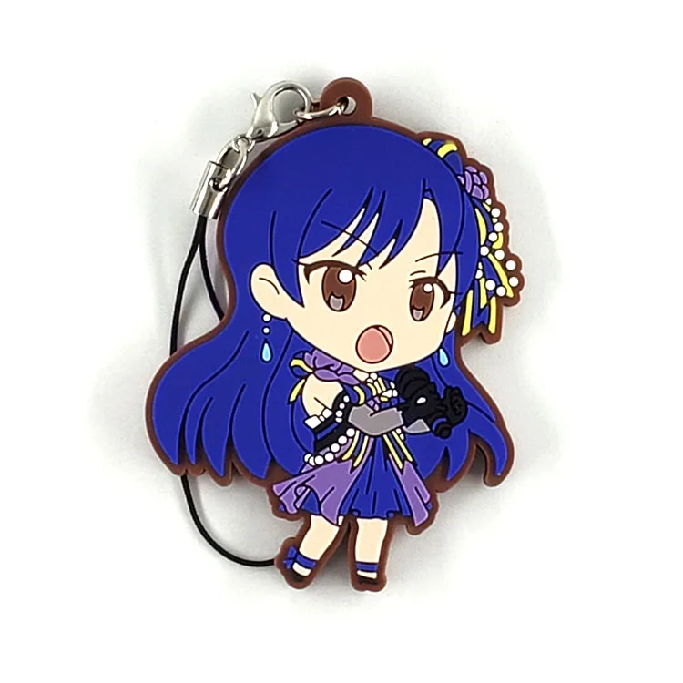 11 Idolm ster Золушка оригинальная японская аниме фигурка резиновая силиконовая подвеска на мобильный телефон/брелок/ремешок D447 - Цвет: 11