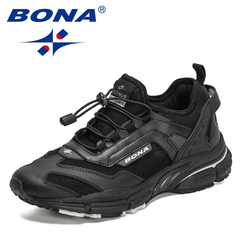 BONA 2021 New Designers Action Leather Jogging Shoes Man Sport Running Shoes Sneakers Men Tennis Outdoor Training Shoes Man Soft