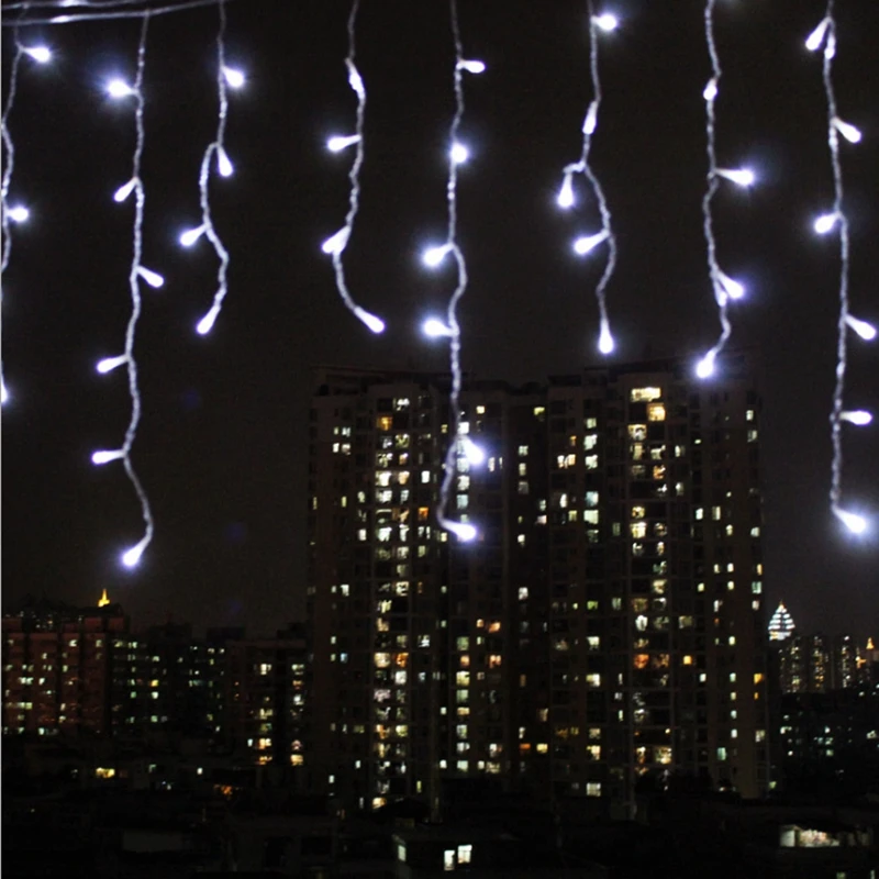 

SWT 220v Street Christmas Garland LED Curtain Icicle String Lights Droop 0.4-0.6m Garden Outdoor Decorative Holiday Light