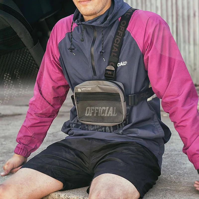 Нагрудная сумка в стиле хип-хоп для мужчин уличная трендовая тактическая модная