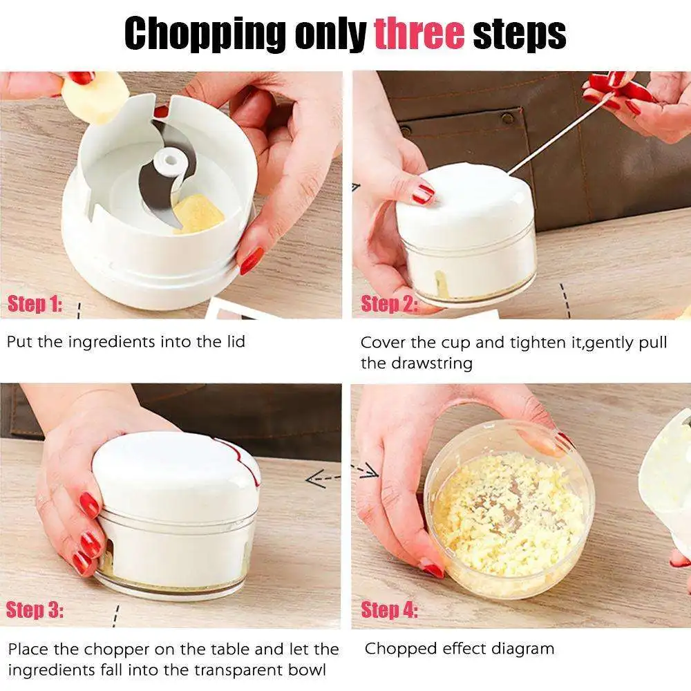 Mini Mincer Crusher Press for Meat Nuts Pepper Onion Multi-function Manual Food Processor Garlic Vegetable Grinder Chopper | Дом и сад