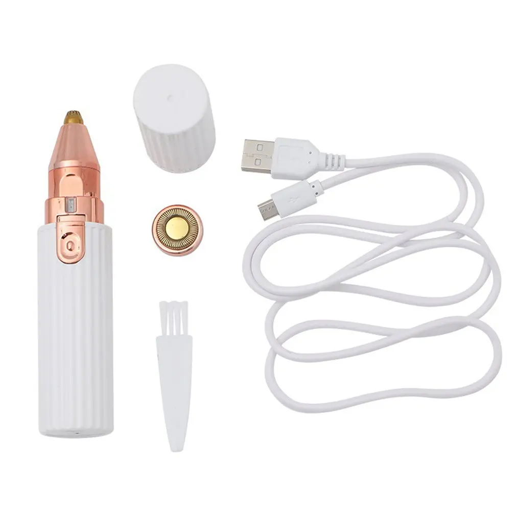 

Электрический триммер для бровей 2-в-1, женский эпилятор для тела, безболезненное удаление волос на лице и усах, мини-бритва