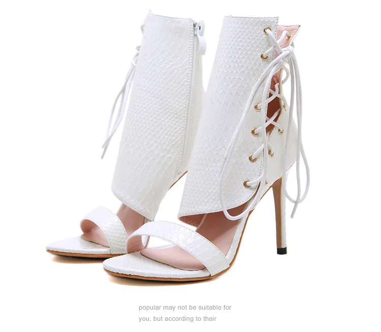 

New Roman sandals in 2019 snake pattern slim heel super high heel strapping sandals