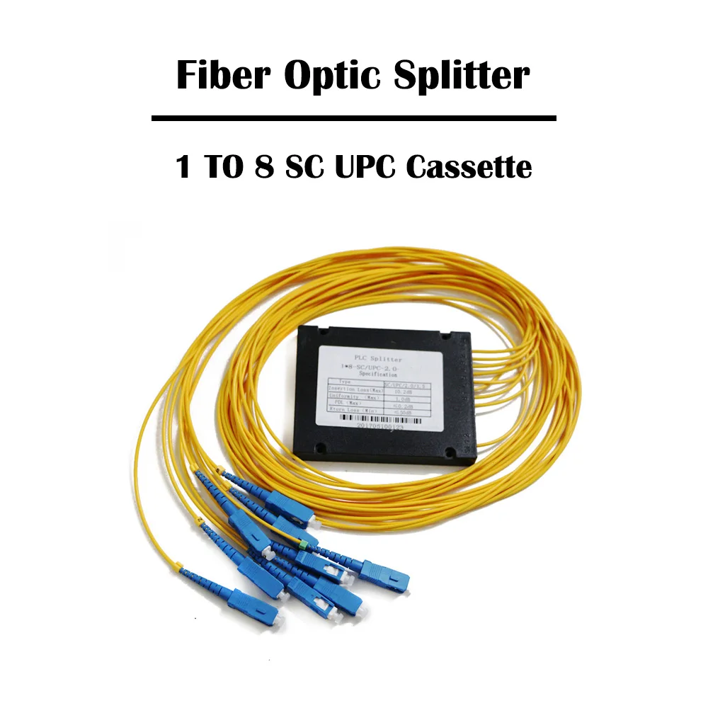 10 шт./лот FTTH от 1 до 8 SC UPC/APC PLC волоконно оптический сплиттер 1X8 SM одномодовый