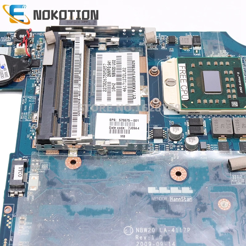 Материнская плата NOKOTION 575575 001 NBW20 для ноутбука HP DV4 DDR2 материнская разъем fs1
