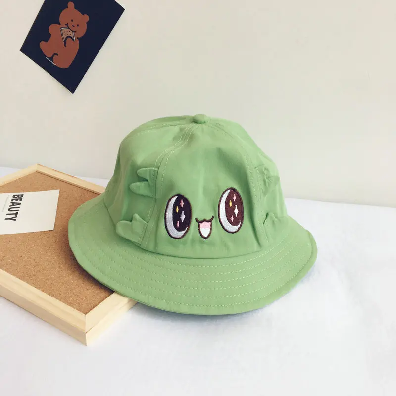 

Cotton Cartoon Embroidery Bucket Hat Fisherman Hat Outdoor Travel Hat Sun Cap Hats for Children Boys and Girls 34