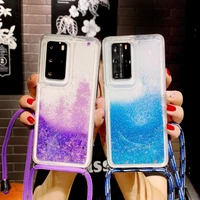 quicksand case for samsung galaxy a52 a72 a32 a12 a22 a42 a51 a71 a31 a21s s21 plus s20 necklace lanyard crossbody glitter cover