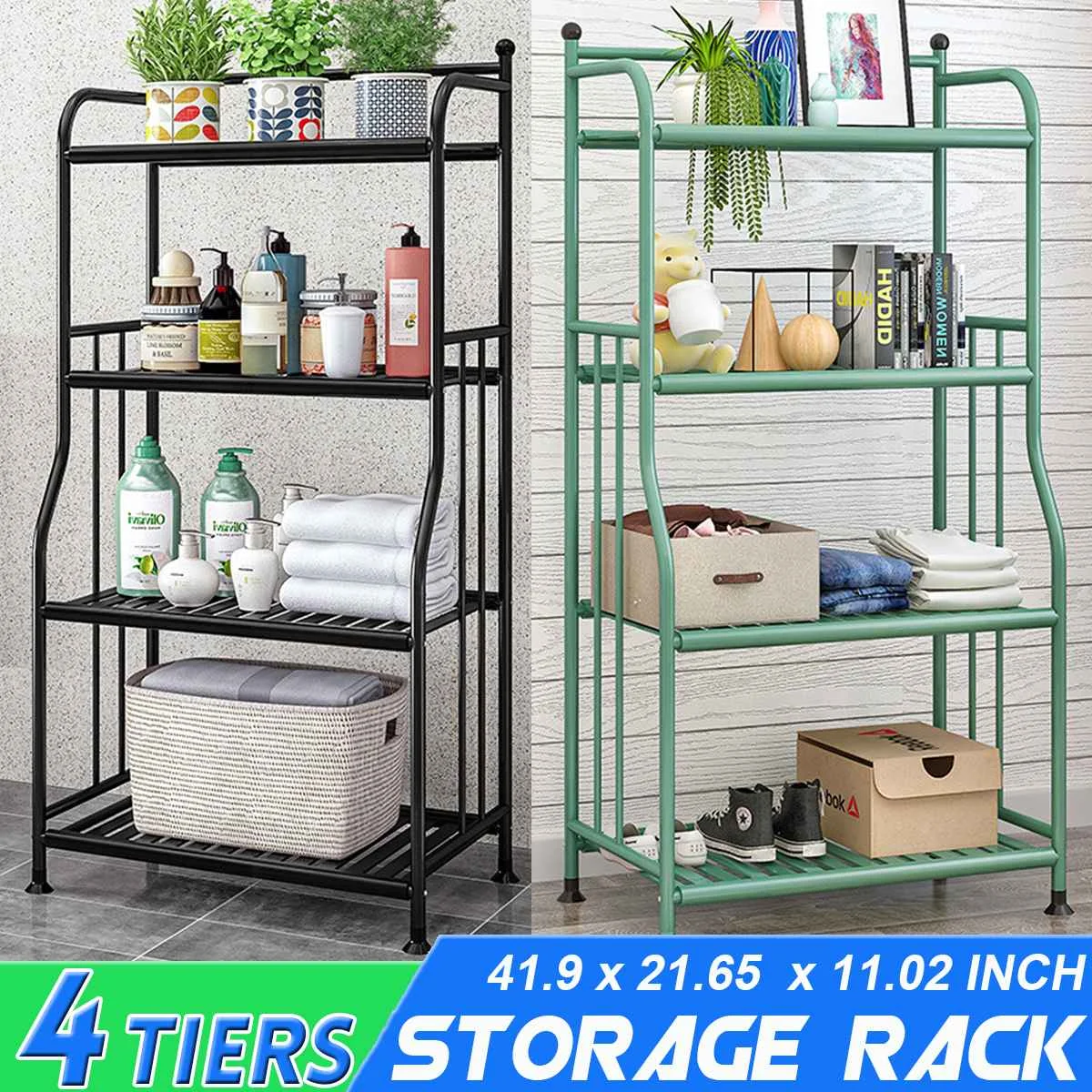 

NEW 4 Tiers Multi-Function kitchen Rack Storage Rack Shelf Floor Standing Utensil Holder Organiser Living Rack Space Saving