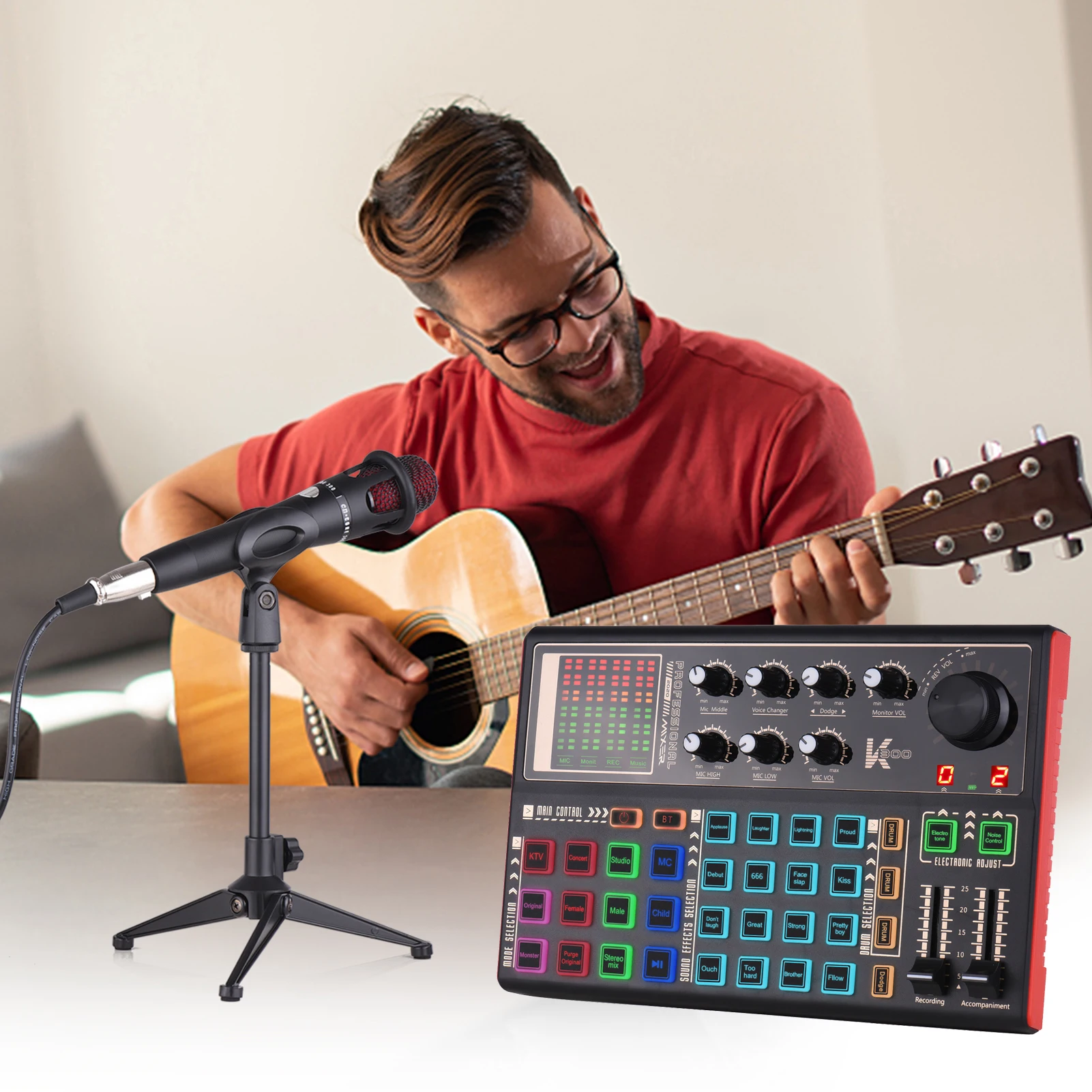 Muslady SK300 звуковая карта в реальном времени внешний звуковой смеситель звуковые