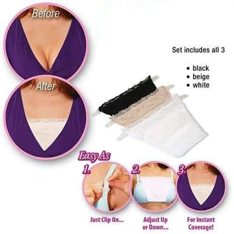 

3 PCS Anti Peep Invisible Bra Woman Lace Hide Underwear Anti-glare Tube Top Seamless Cover Bra Lace Wrap Chest Sports Bras