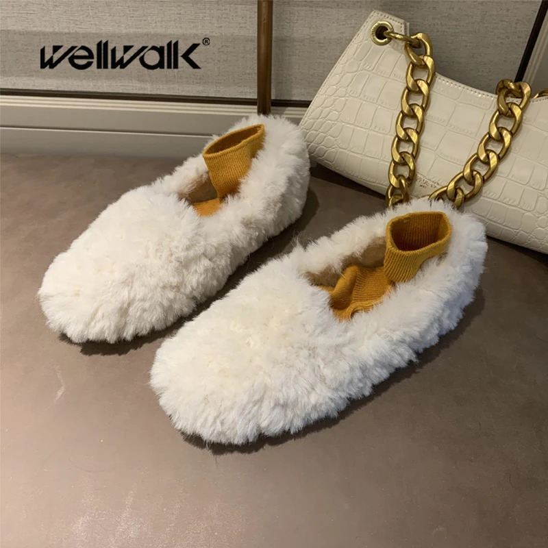 

2020 меховые лоферы; Женская зимняя домашняя обувь; Меховые Мокасины без шнуровки; Женские плюшевые домашние балетки на плоской подошве с кру...