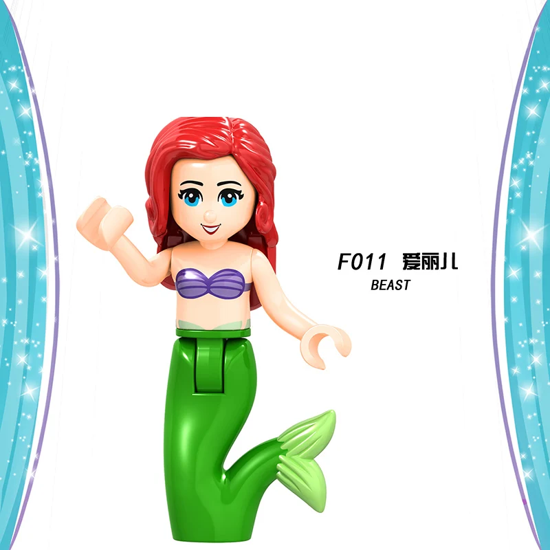 F011 Сказочная принцесса город серия Золушка белый снег Кукла Эльза Playmobil Строительные блоки Друзья игрушки кирпичи для детей девочек - Цвет: F011