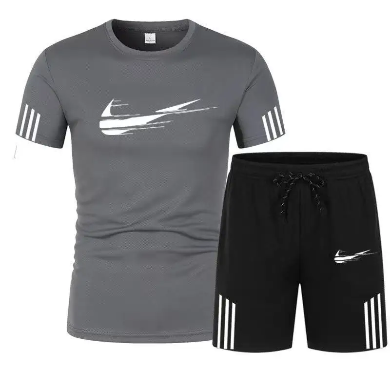 

Workout clothes jogging clothes latest men's men's casual T-shirt men's shorts summer striped running clothes men's sportswear
