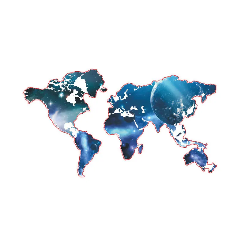 3D наклейки на стену с изображением голубой планеты карты мира для детской