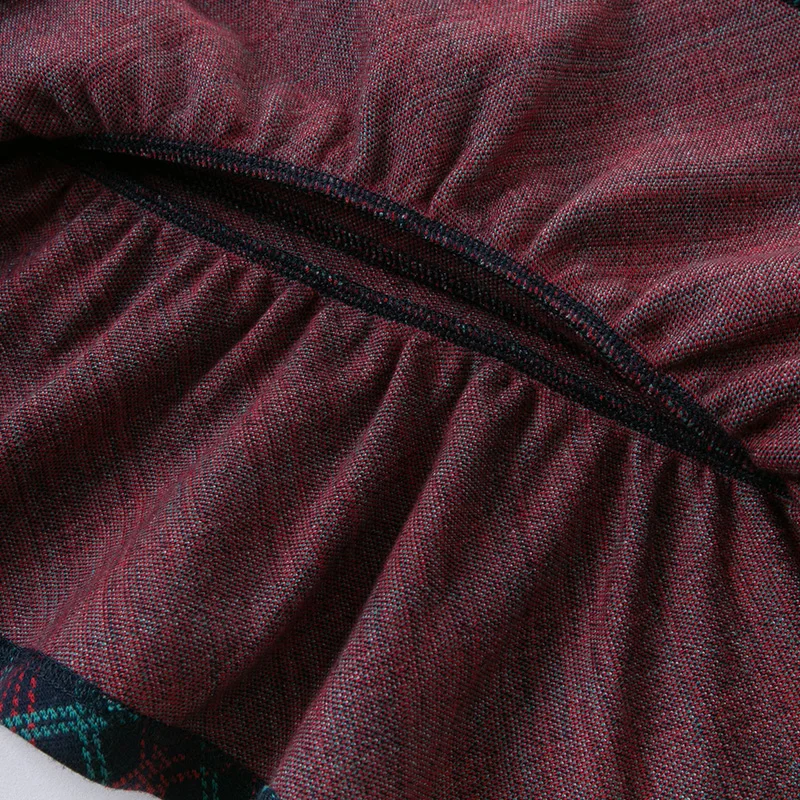 

DB14935 dave bella winter baby girl's cute floral plaid patchwork dress children fashion party dress kids infant lolita clothes