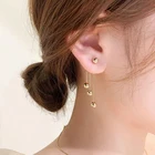 Новинка 2021, корейские Висячие серьги с золотой горошиной и кисточками для женщин, Модная бижутерия, необычные аксессуары для ушей для девочек в неоготическом стиле