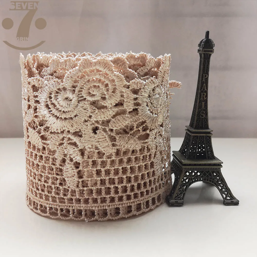 Вышитая кружевная отделка из полиэстера ширина 8-9 см | Дом и сад