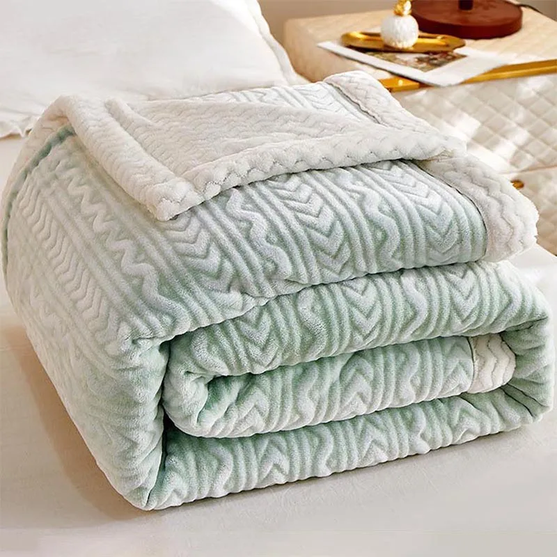 

Thicken Wool Blanket Double-sided Plush Bedroom Bedspread Raschel Blankets for Bed Warm Heavy Blanket 150x200/80x200/200x230cm