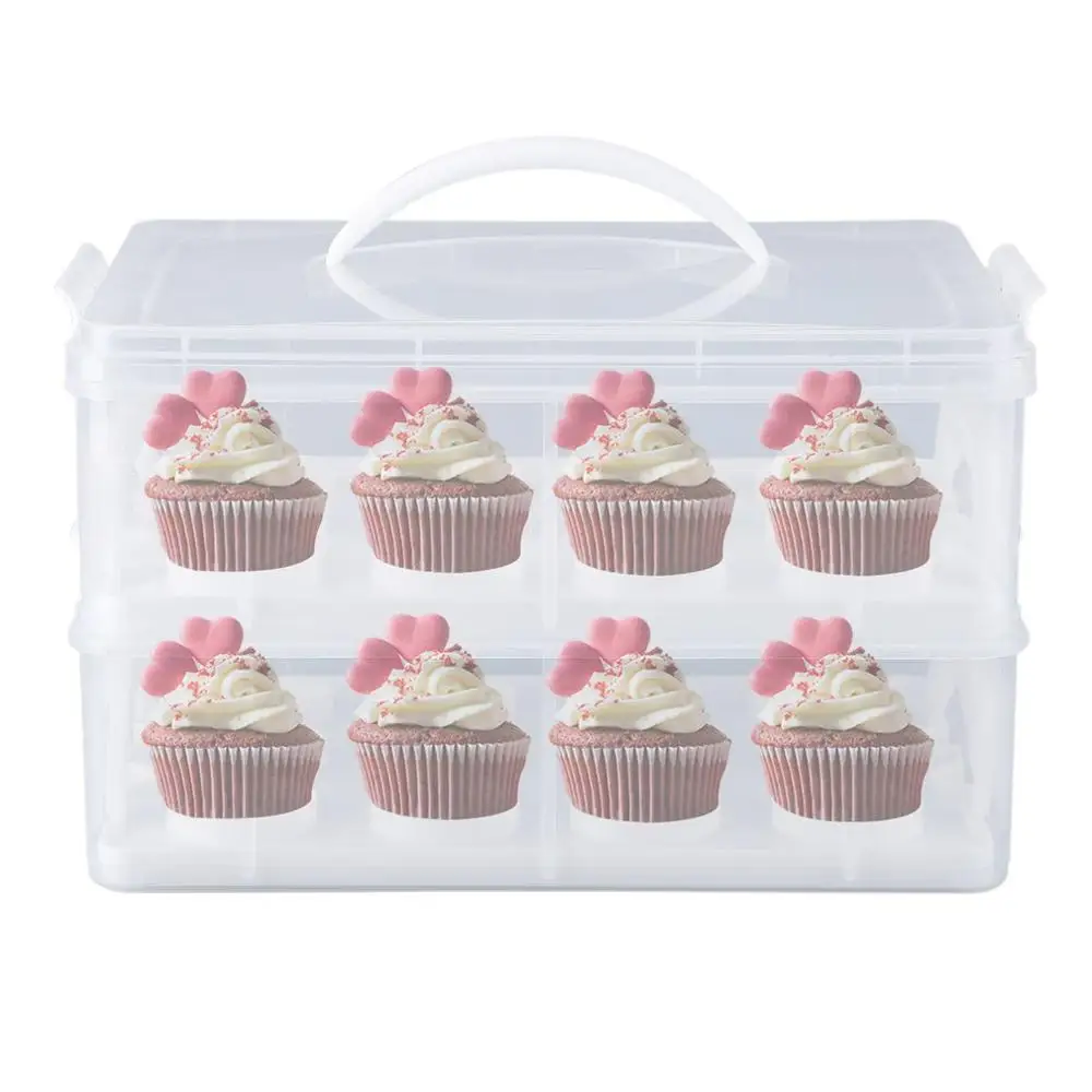

Portable Cupcake Cookie Cake Dessert Carrier Paper Cup Mini Cake Box Cup Cake Holder Box Storage Container Carrying Case