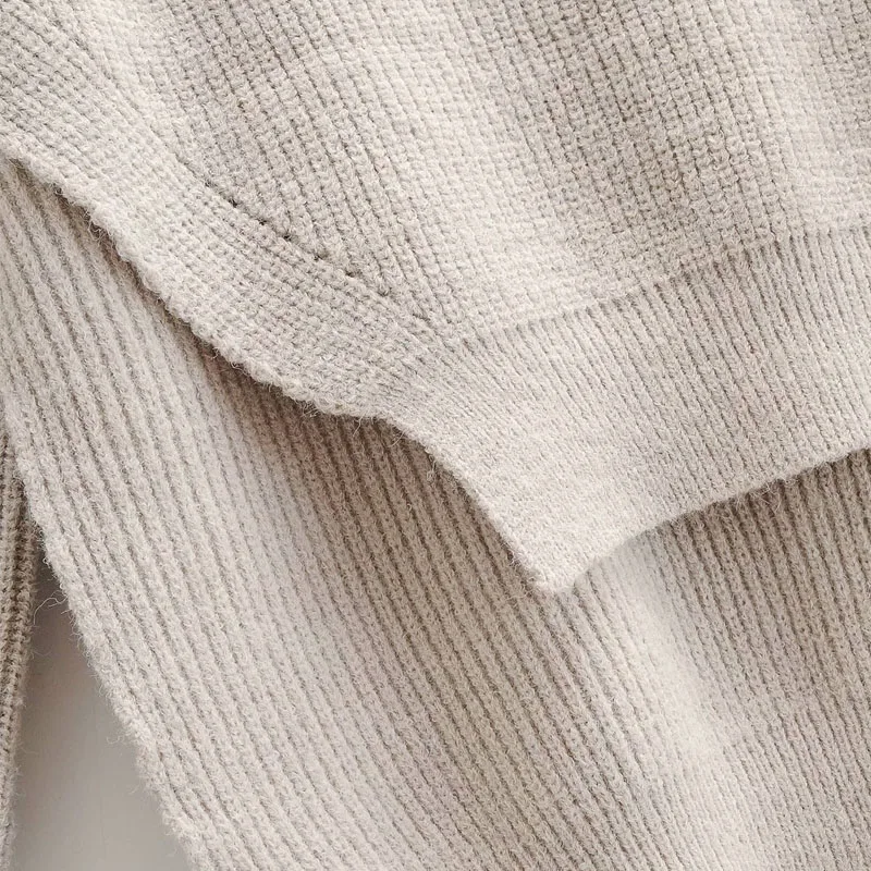 

Harajuku Korean Round Neck Pullover Long Sleeve Loose Irregular Women's Sweater Fashion Personality Chic Female Sweater