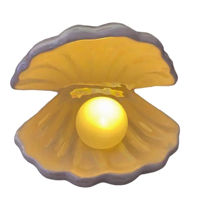 

Ceramic Night Light Desktop Decoration Shell Light European Style Bedside Lamp Bedroom Decor Ornament