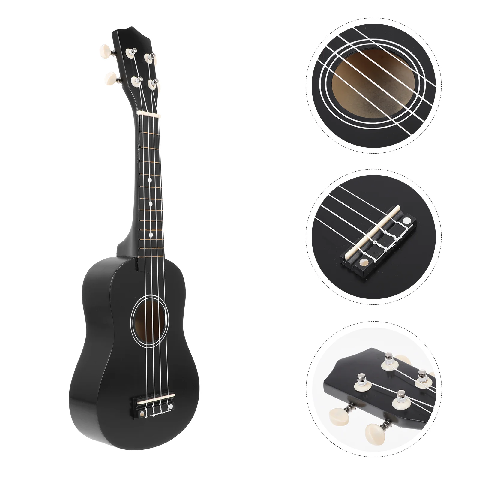 

Укулеле со шнурком и сумкой, 1 комплект, оригинальный саундтрек, укулеле (черный)