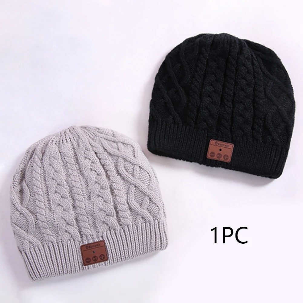 Wireless Hat Knitted Caps Beanie Stereo Earphone Mic Speaker Bluetooth For Outdoor Sports