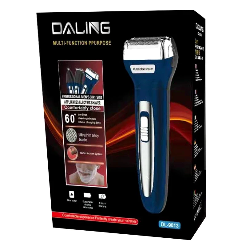 

3in1 Rechargeable electric shaver foil beard trimmer electric razor for mens grooming facial body shaving machine trimer nose