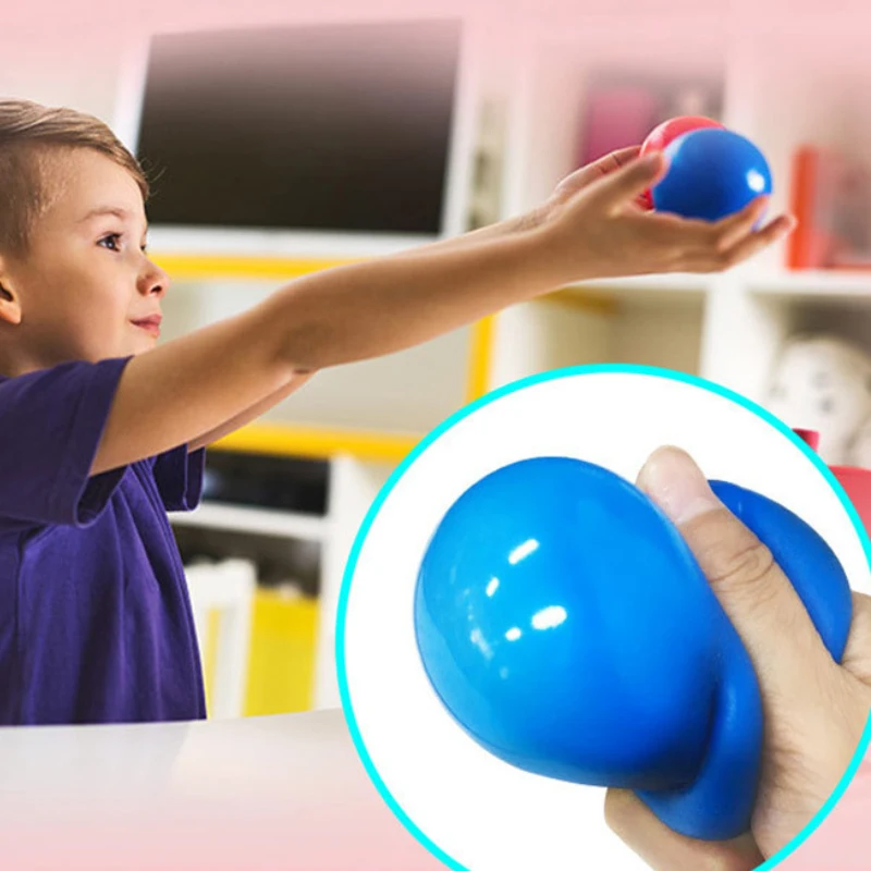 

65mm Anti Stress Sticky Ball Squishy Glowing Globbles Fidget Toys Ceiling Ball Pit Glow Sticky Wall Balls Sensory Toys for Kids