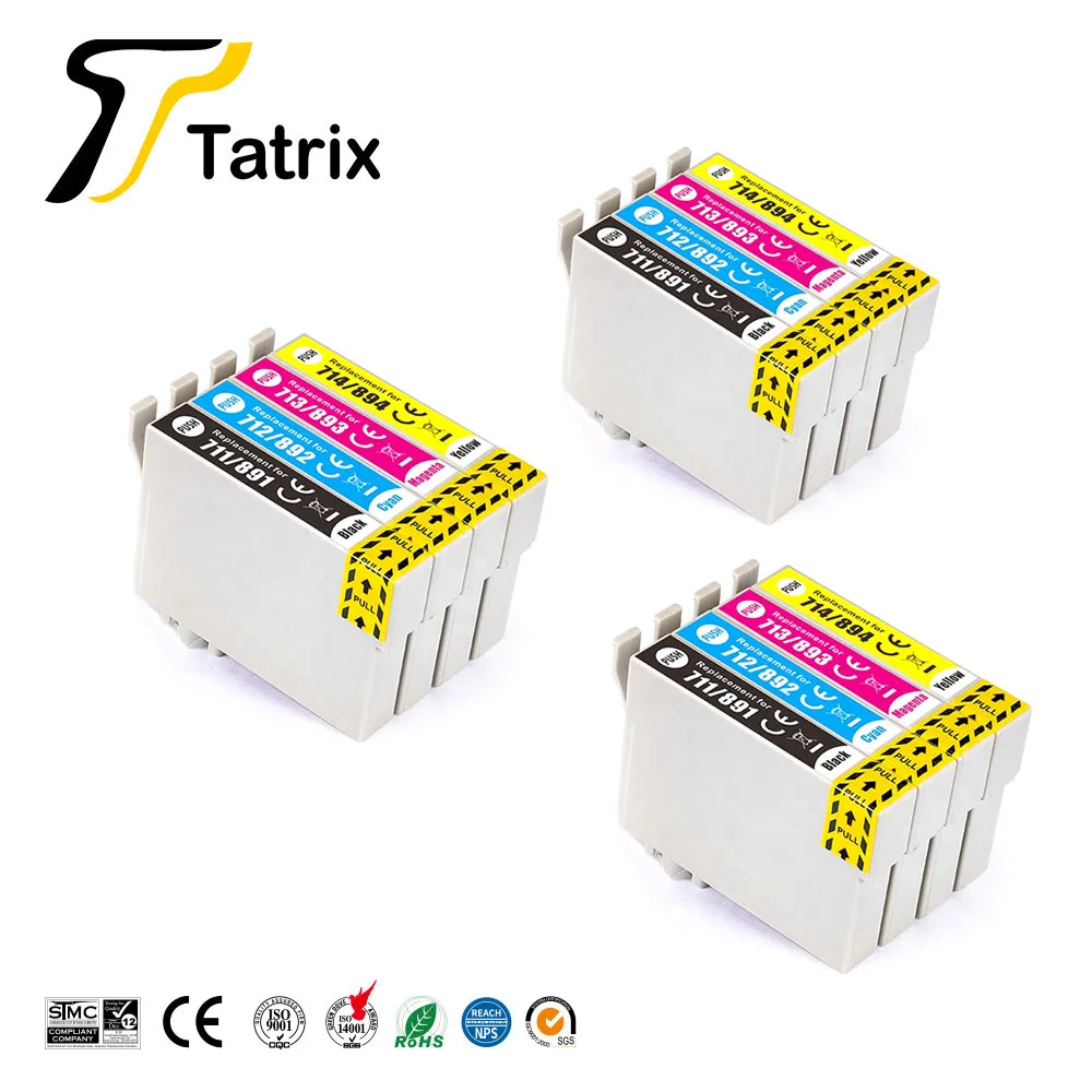 Tatrix T0711- 4 цветной совместимый чернильный картридж для принтера Epson Stylus