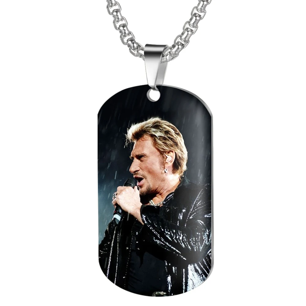 G Ожерелье с подвеской от Jonny Hallyday, персонализированное цветное фото ожерелье s для женщин и мужчин, ювелирные изделия из нержавеющей стали - Окраска металла: G