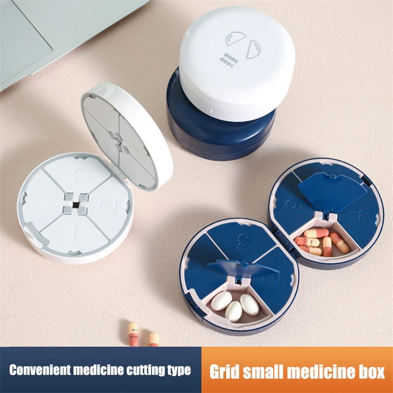 

Portable Medicine Box Portable Medicine Pill Dispensing Box Creative Compartment Plastic Sealed Moisture-proof Small Pill Box