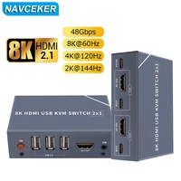 8k hdmi compatible splitter 4k switch kvm switch usb 2 in1 switcher for computer monitor keyboard and mouse edid hdcp printer