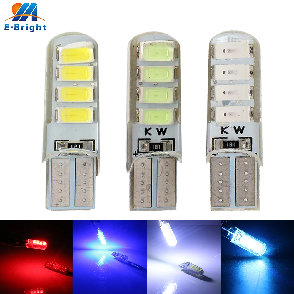 100 шт. DC 9 16V T10 5630 8 SMD СВЕТОДИОДНЫЙ Автомобильный светильник ing SILICA стояночный для