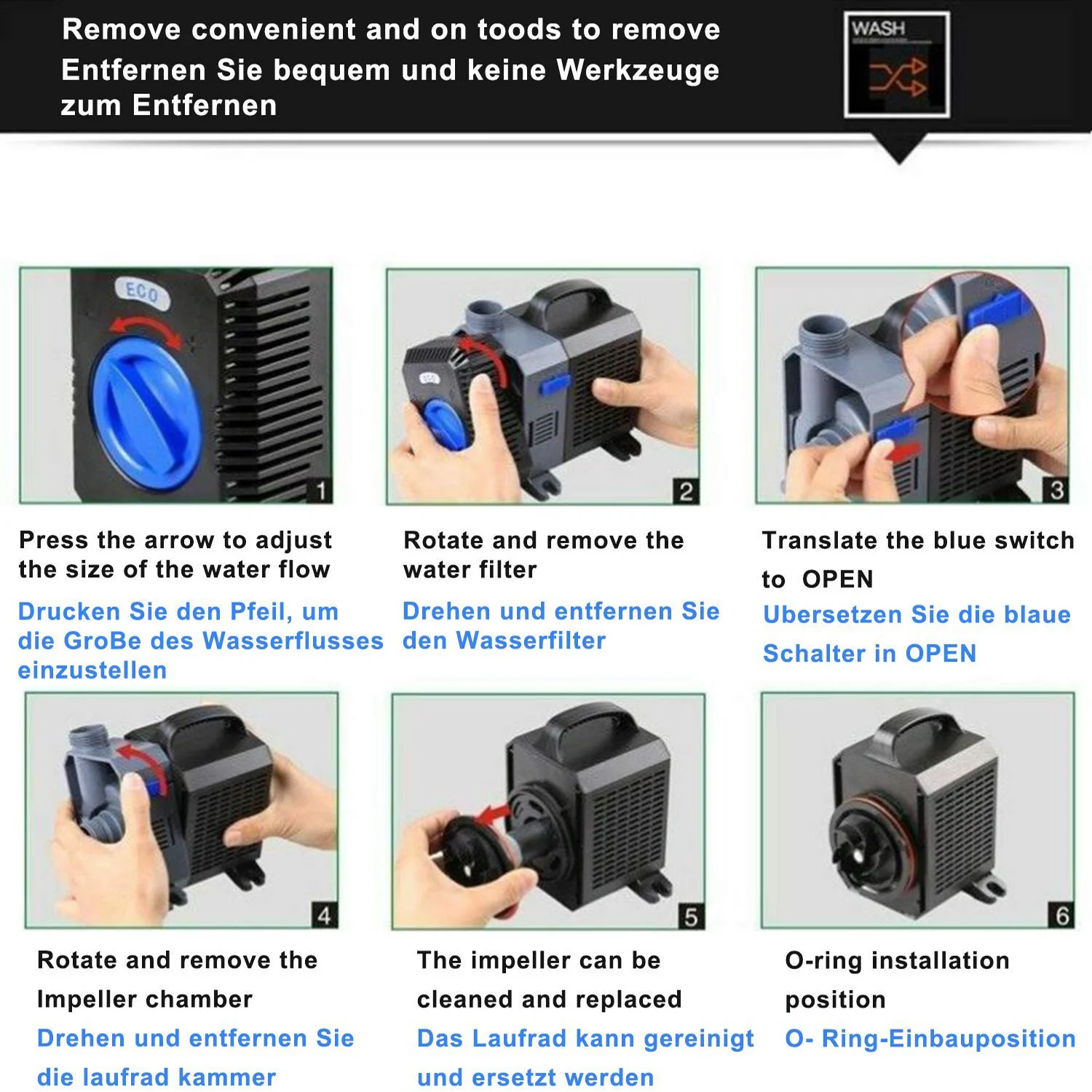 Сверхтихий погружной насос SUNSUN для аквариума садовый фонтан гидропоники